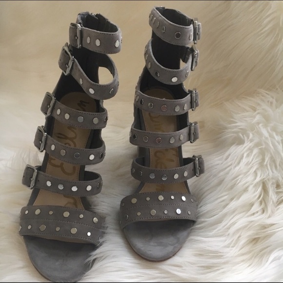 Sam Edelman Grey Suede Heels - Picture 2 of 8